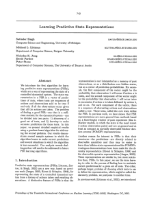 Learning  Predictive State  Representations