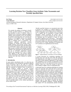 Learning Decision Tree Classifiers from Attribute Value Taxonomies and