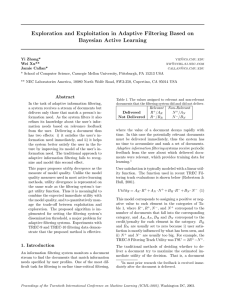 Exploration and Exploitation in Adaptive Filtering Based on Bayesian Active Learning