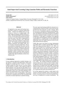 Semi-Supervised Learning Using Gaussian Fields and Harmonic Functions