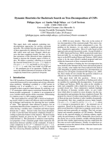 Dynamic Heuristics for Backtrack Search on Tree-Decomposition of CSPs