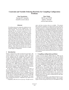 Constraint and Variable Ordering Heuristics for Compiling Configuration Problems Nina Narodytska Toby Walsh