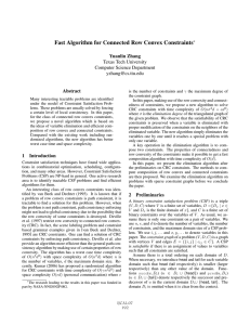Fast Algorithm for Connected Row Convex Constraints Yuanlin Zhang Texas Tech University