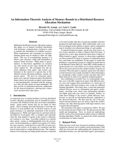 An Information-Theoretic Analysis of Memory Bounds in a Distributed Resource