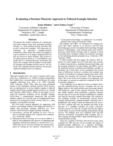 Evaluating a Decision-Theoretic Approach to Tailored Example Selection