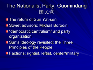 The Nationalist Party: Guomindang 国民党