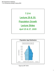 7.014 Lecture 29 &amp; 30: Population Growth Lecture Slides