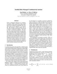 Truthful Risk-Managed Combinatorial Auctions