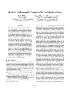 Infeasibility Certiﬁcates and the Complexity of the Core in Coalitional...