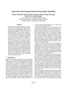 Supervised Latent Semantic Indexing Using Adaptive Sprinkling