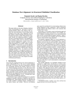 Database-Text Alignment via Structured Multilabel Classiﬁcation