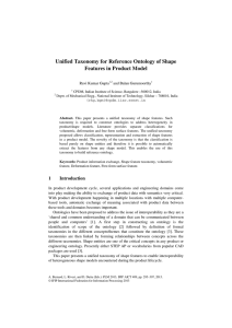 Unified Taxonomy for Reference Ontology of Shape Features in Product Model