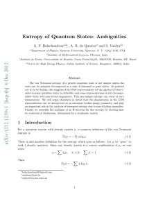 Entropy of Quantum States: Ambiguities A. P. Balachandran and S. Vaidya