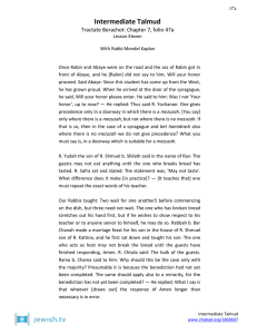 Intermediate Talmud Tractate Berachot: Chapter 7, folio 47a