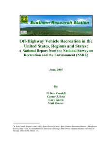 Off-Highway Vehicle Recreation in the United States, Regions and States:
