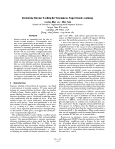 Revisiting Output Coding for Sequential Supervised Learning