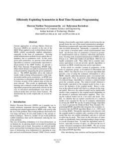 Efﬁciently Exploiting Symmetries in Real Time Dynamic Programming