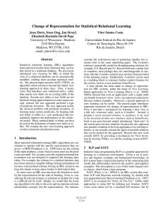 Change of Representation for Statistical Relational Learning