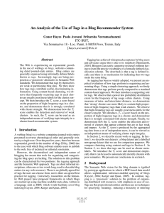 An Analysis of the Use of Tags in a Blog...