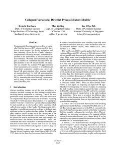 Collapsed Variational Dirichlet Process Mixture Models
