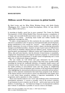 Millions saved: Proven successes in global health