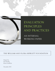 EVALUATION PRINCIPLES AND PRACTICES AN INTERNAL