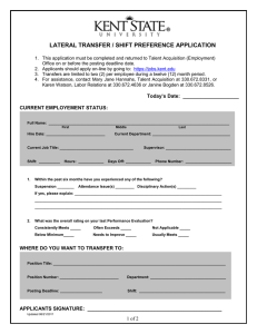 LATERAL TRANSFER / SHIFT PREFERENCE APPLICATION