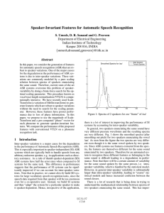 Speaker-Invariant Features for Automatic Speech Recognition