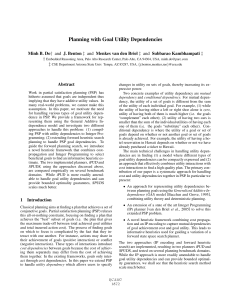 Planning with Goal Utility Dependencies Minh B. Do †