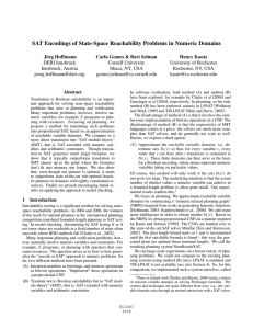 SAT Encodings of State-Space Reachability Problems in Numeric Domains