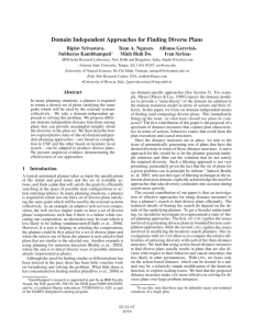 Domain Independent Approaches for Finding Diverse Plans Biplav Srivastava Tuan A. Nguyen