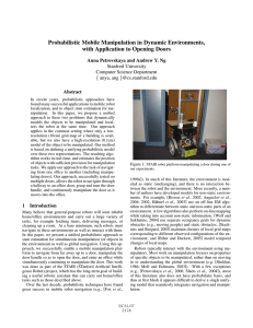 Probabilistic Mobile Manipulation in Dynamic Environments, with Application to Opening Doors