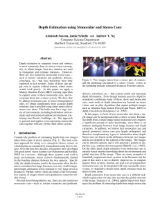 Depth Estimation using Monocular and Stereo Cues