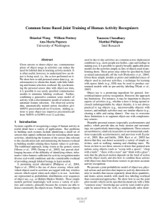 Common Sense Based Joint Training of Human Activity Recognizers