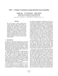AWA* - A Window Constrained Anytime Heuristic Search Algorithm