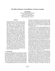 The Effect of Restarts on the Efﬁciency of Clause Learning
