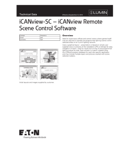 iCANview-SC – iCANview Remote Scene Control Software Technical Data Overview