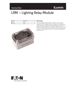 LRM – Lighting Relay Module iLumin Technical Data Overview