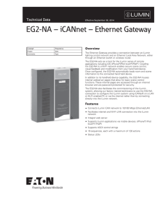 EG2-NA – iCANnet – Ethernet Gateway Technical Data Overview