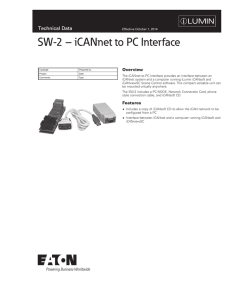SW-2 – iCANnet to PC Interface Technical Data Overview