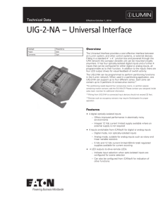 UIG-2-NA – Universal Interface Technical Data Overview