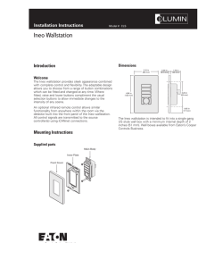 Ineo Wallstation INS # Introduction Installation Instructions