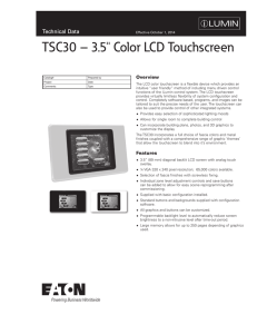 TSC30 – 3.5&#34; Color LCD Touchscreen Technical Data Overview