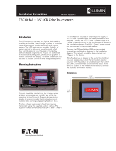 TSC30-NA – 3.5” LCD Color Touchscreen INS # Introduction Installation Instructions