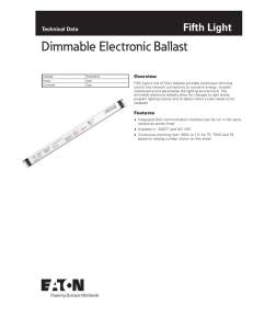 Dimmable Electronic Ballast Technical Data Overview
