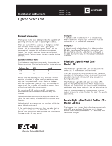 Lighted Switch Card INS # General Information Installation Instructions