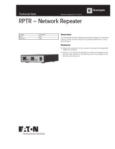 RPTR – Network Repeater Technical Data Overview