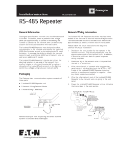 RS-485 Repeater INS # General Information Network Wiring Information