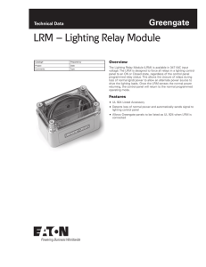 LRM – Lighting Relay Module Greengate Technical Data Overview