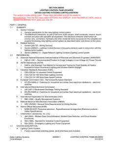 SECTION 260926 LIGHTING CONTROL PANELBOARDS EATON LIGHTING SYSTEMS CONTROLKEEPER®